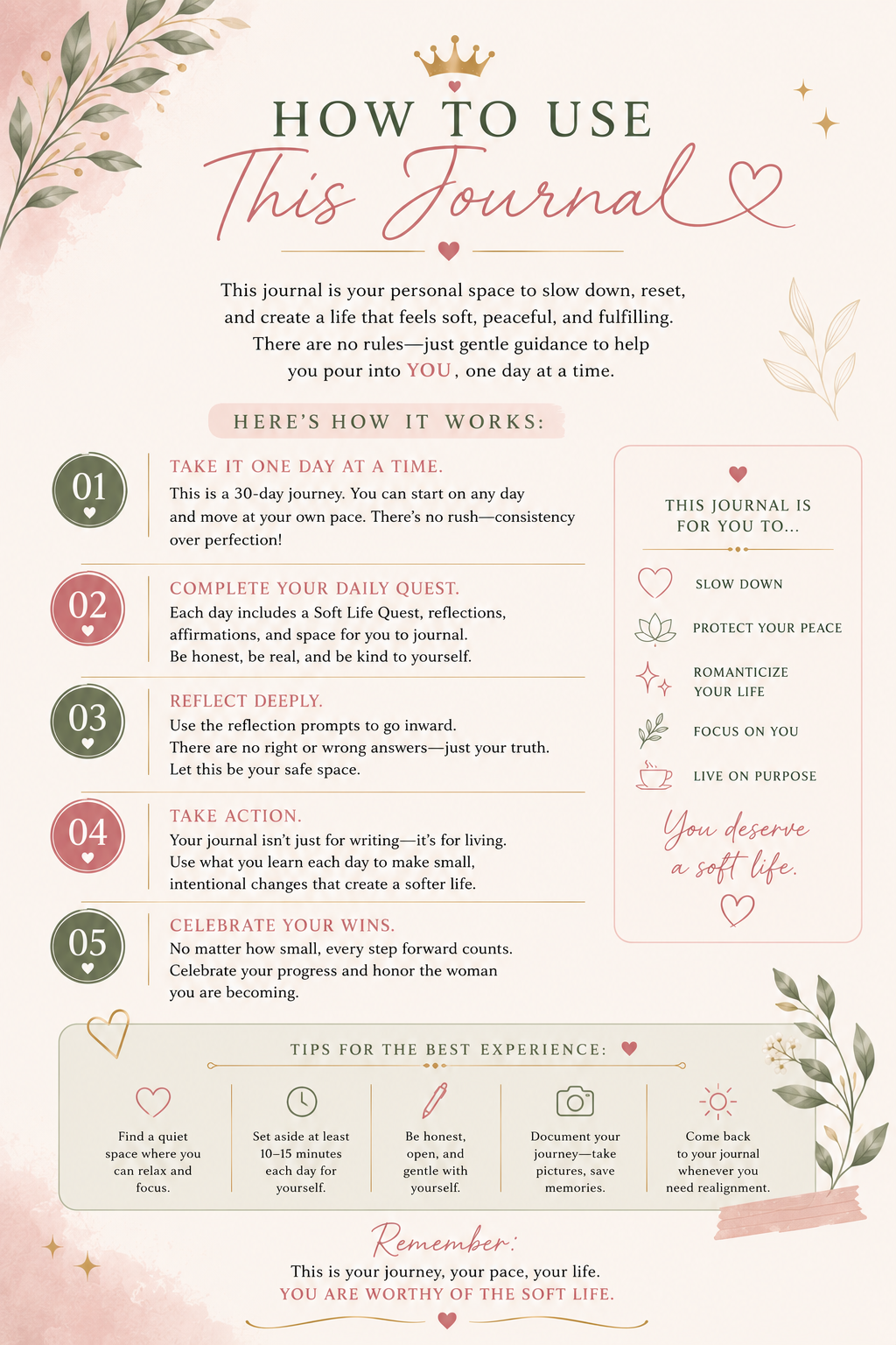 The Soft Life Era: 30-Day Guided Journal
